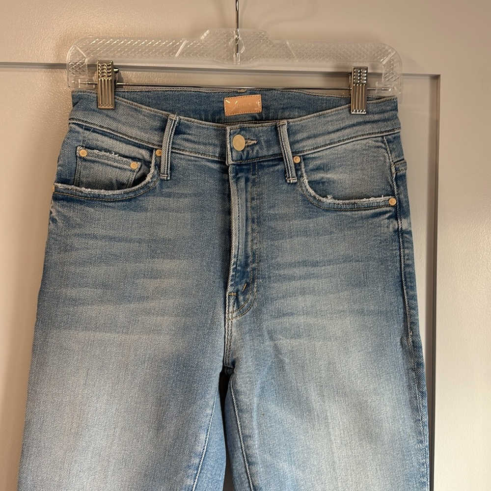 MOTHER Light Blue Ankle & Cropped Jeans - Picture 2 of 4
